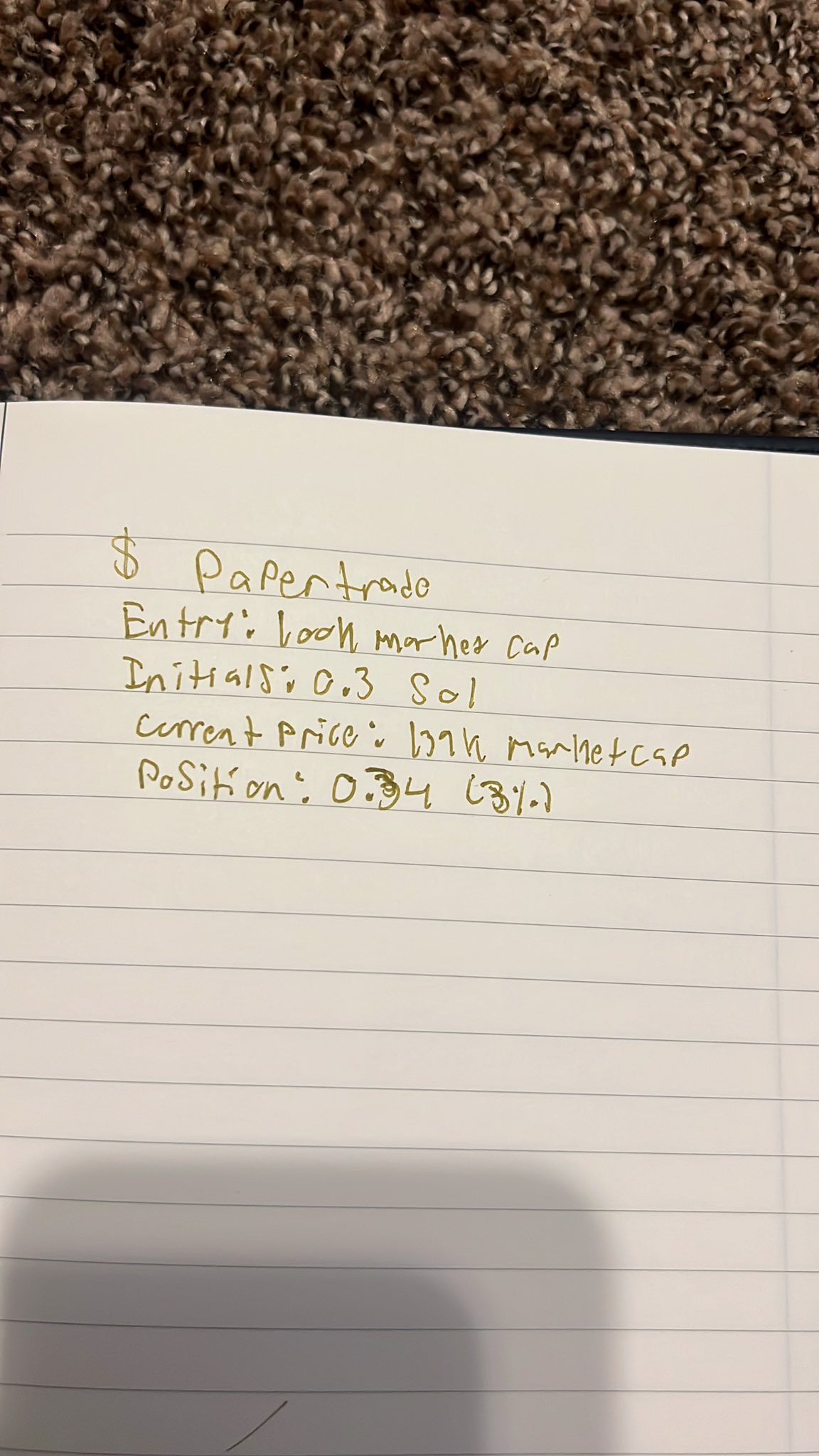 Paper Trade Example 1